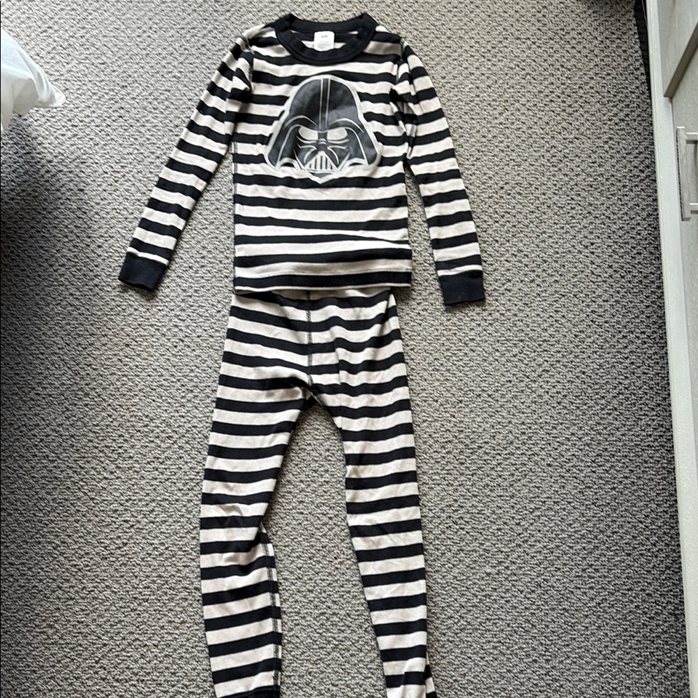Striped Black and White Kids Pajamas- Hanna Anderson- Star Wars.